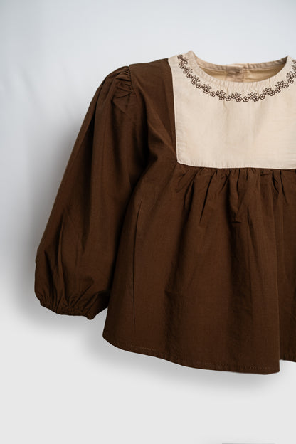 POLKA EMBROIDERED TOP