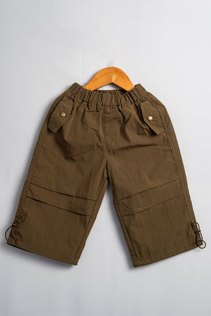 COTTON-BROCADE CARGO PANTS