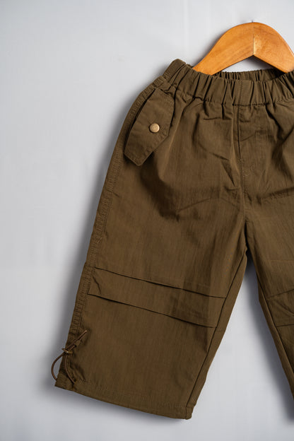 COTTON-BROCADE CARGO PANTS