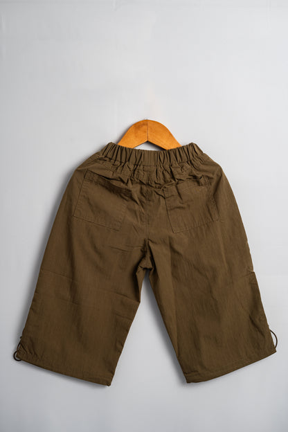 COTTON-BROCADE CARGO PANTS