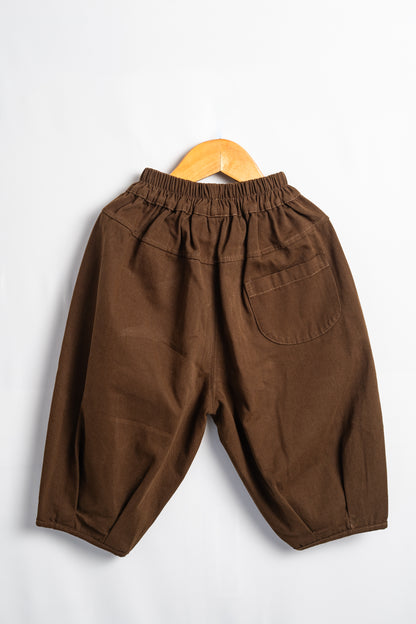 RELAXED-FIT BROWN TROUSERS